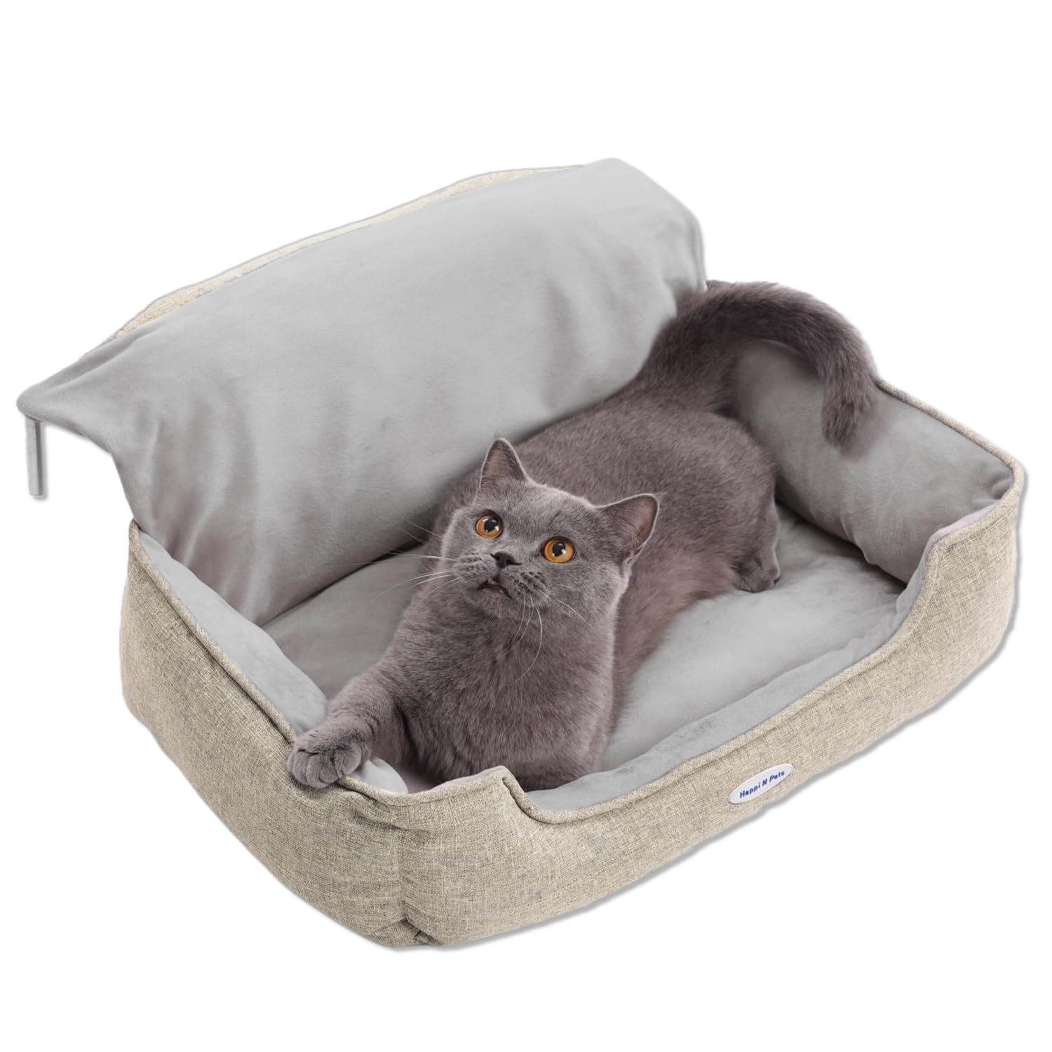 Happi N Pets Grande letto per gatti per termosifoni, accogliente lettino riscaldante per gatti, gancio regolabile per diversi termosifoni, amaca per gatti per termosifoni, beige