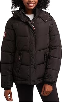 CANADA WEATHER GEAR Women's Winter Coat - Quilted Heavyweight Insulated Ski Jacket - Outerwear Snow Parka (S-XL), Size 3X, BlackNatural