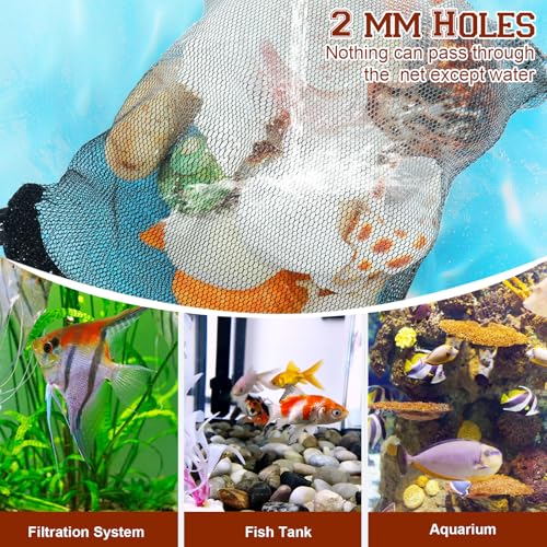 Image of Telooco Aquarium Filter Bags 10Pcs Black Media Bags for Aquarium Reusable Fish Tank Fine Mesh Bag with Plastic Zipper for Activated Carbon Bio Filter Balls (7.87 inch x 5.9 inch)