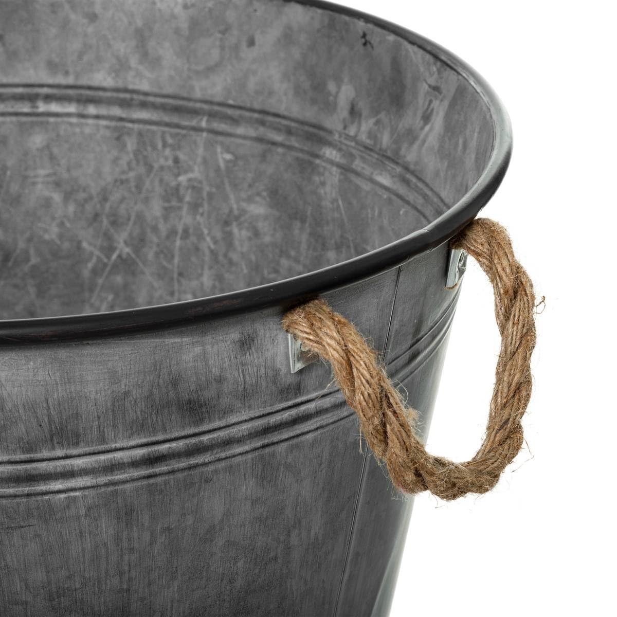 Pot de Fleurs en Zinc Vintage D 37 cm - Atmosphera