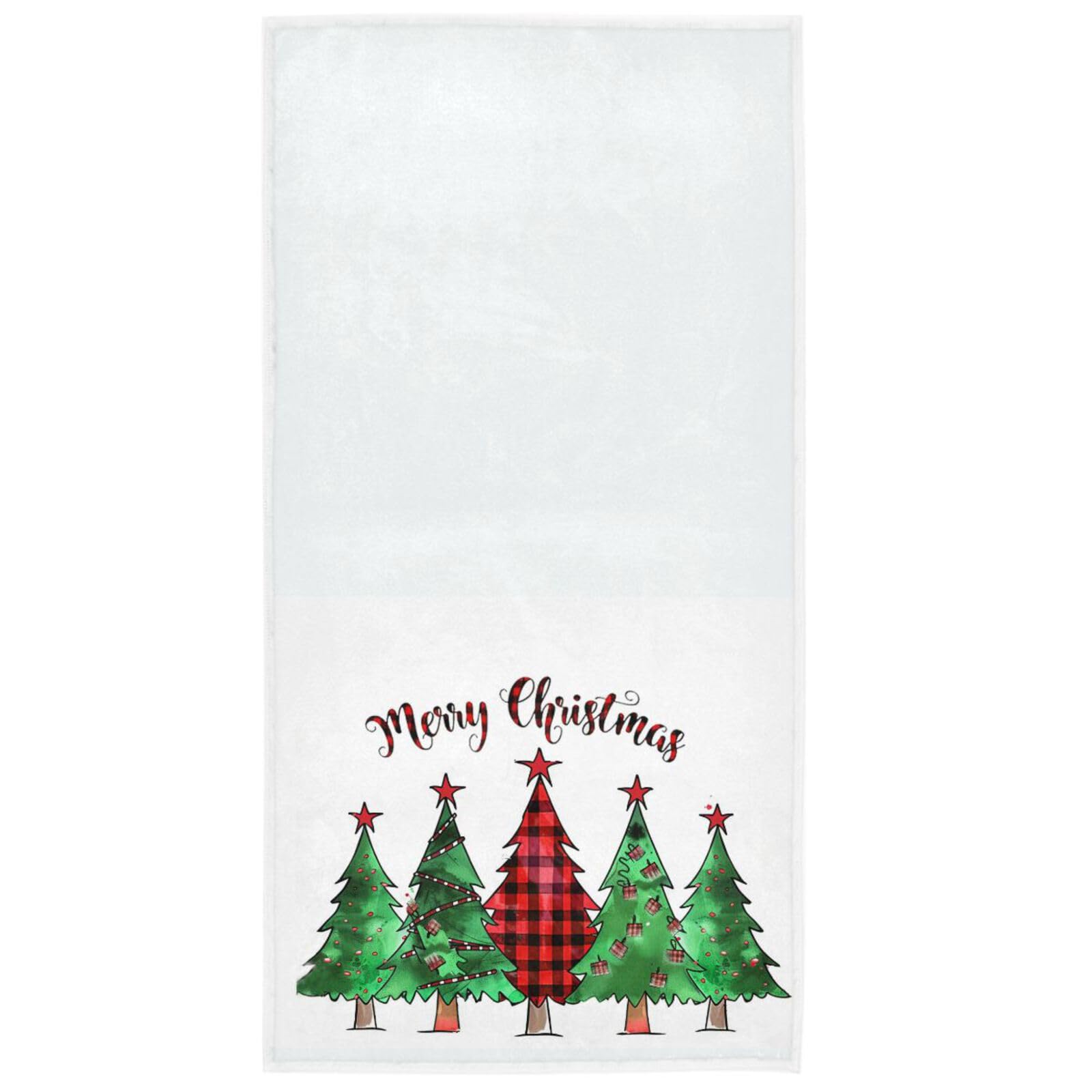 Vdsrup Christmas Trees Hand Towels Buffalo Plaid Face Towel Soft Thin Guest Towel Portable Kitchen Tea Towels Dish Washcloths Bath Decorations Housewarming Gifts 16 X 30 in