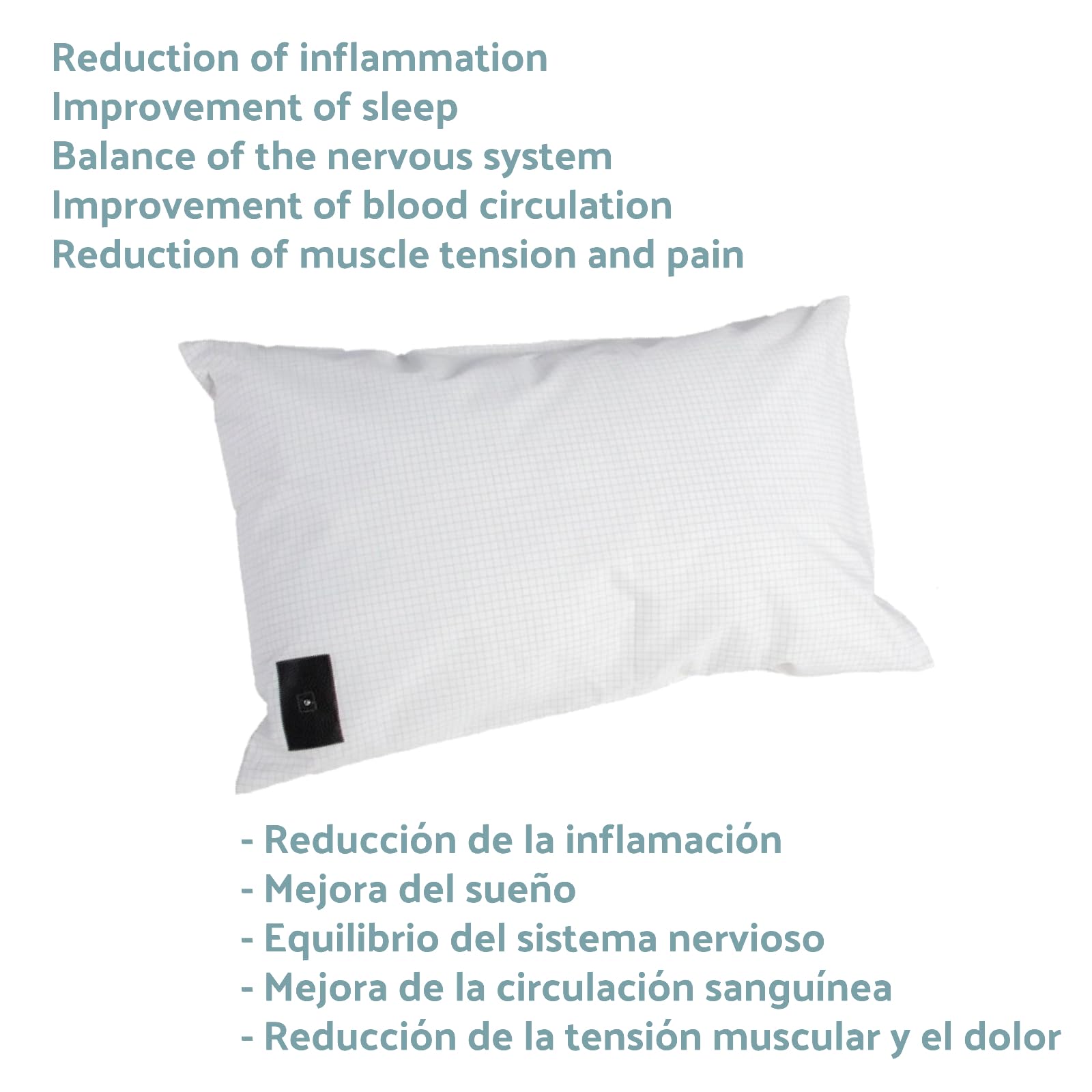 Federa Earthing Per Cuscino 71x51cm - Migliora Sonno E Riduce Stress Con Tecnologia Grounding - Foto 5