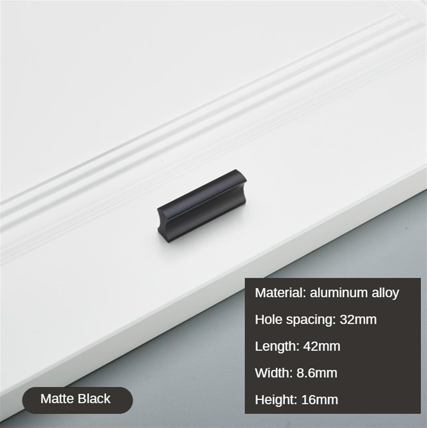 AOKLEY Aluminum Alloy Lengthened Solid Black Golden Furniture Handles Kitchen Cabinets Wardrobe Drawers Handles Home Decoration 1Pcs (Color : 2070-96-Black)