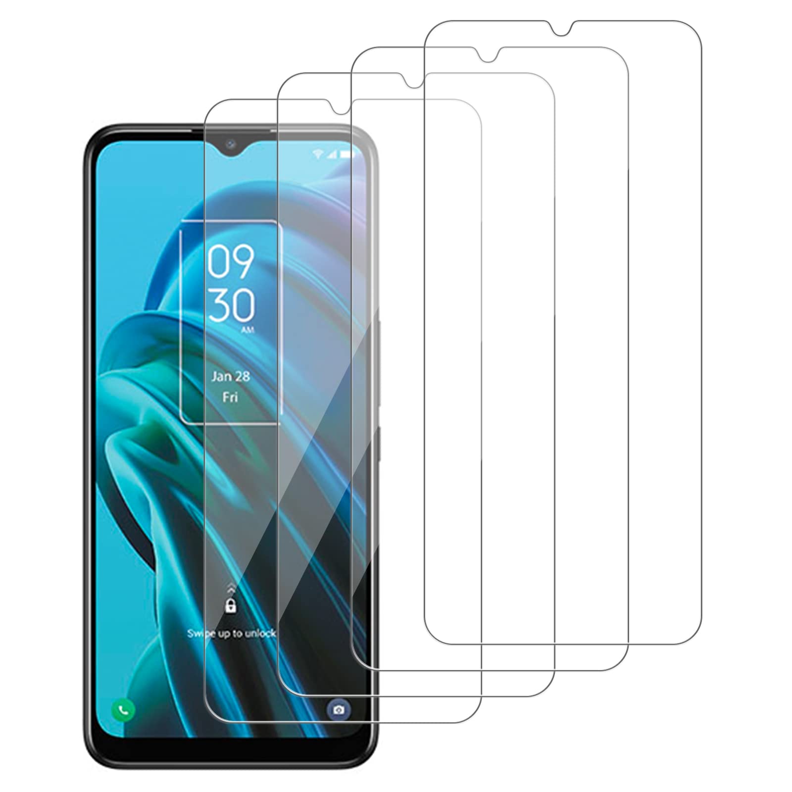[4 Pack] Glass Screen Protector Compatible for TCL 30 XE 5G [9H Hardness]-HD Screen Tempered Glass, Easy Install - [Case Friendly] 2.5D Edge