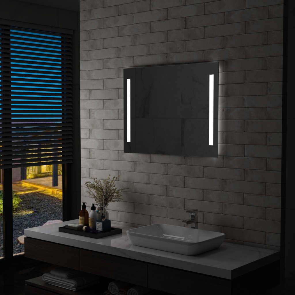 vidaXL Espejo de Pared de baño con LED 80x60 cm
