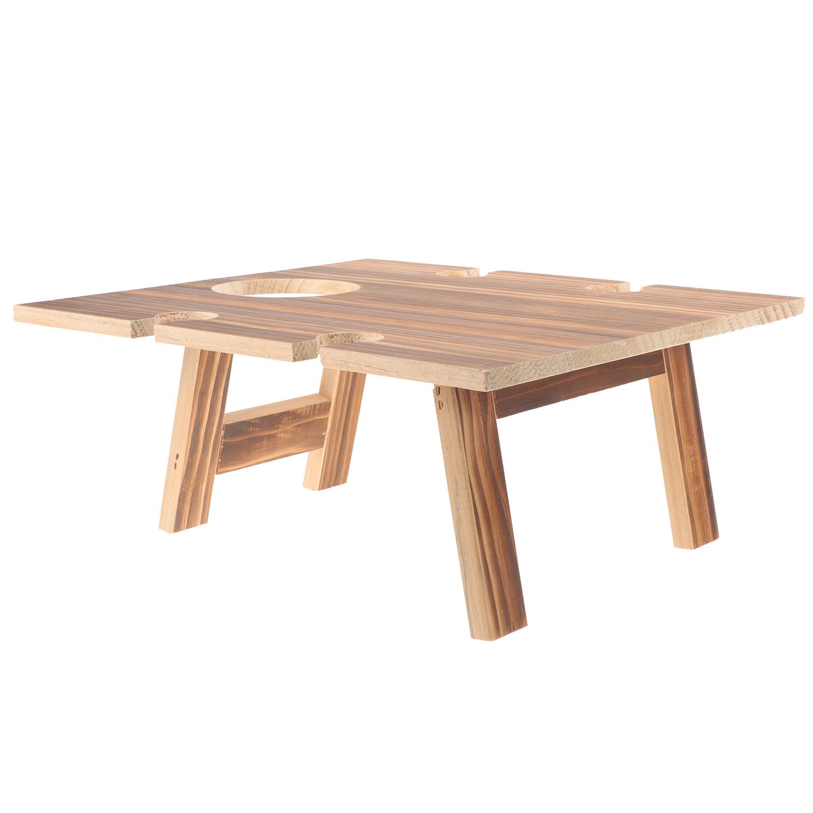 Table basse en bois vintage et pliante, table à vin portable pour repas en plein air