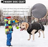Vista 63 de QBLEEV Abrigo cálido para perro, chaqueta de invierno reflectante, impermeable, resistente al viento, ropa de cuello alto para perro para clima