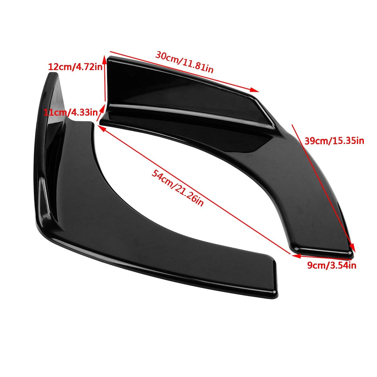 ABS Schwarz 2 Stücke Universal Auto Front Stoßstange Lip Deflector Spoiler Splitter Diffusor Canard Lip Schutz, for VW, for Benz, for, Stoßstangenlippenabweiser