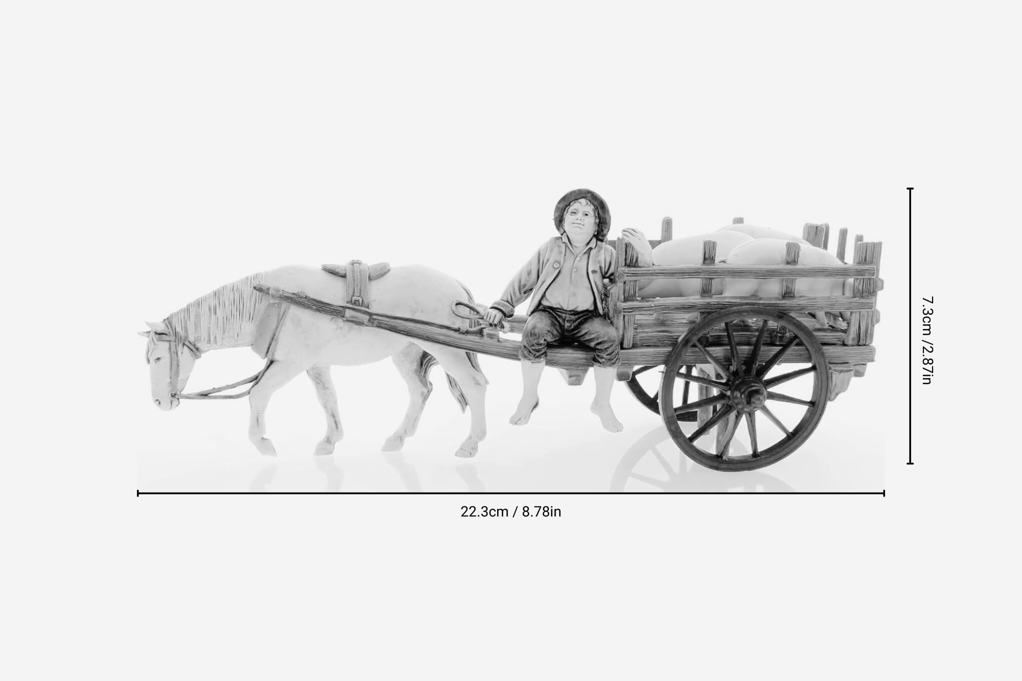 Santons Creche Chameau Creche De Noel Papier Pour Creche De Noel Moranduzzo Chariot Avec Cochons Pour Crèche De 6 Cm U00c9chelle 1:32 - Figurines De Crèche Indestructibles - Peinture Finition U00e0 La