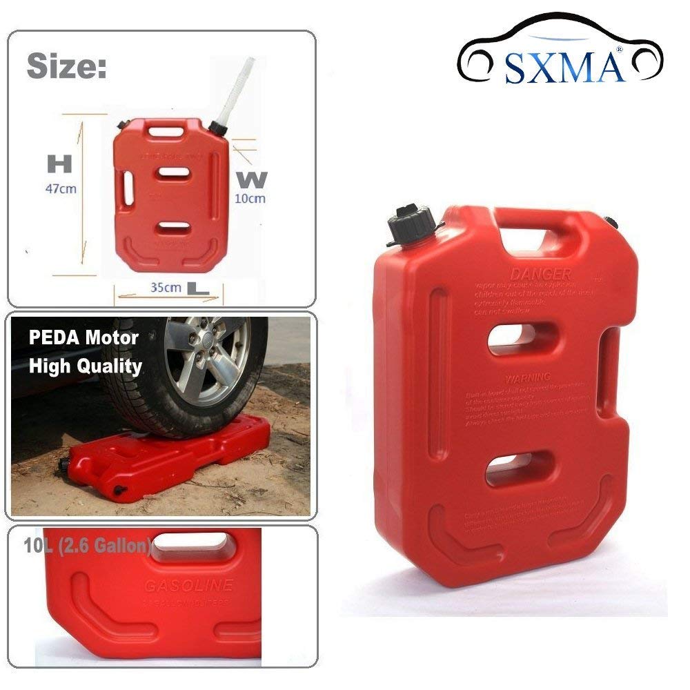 BESTSXMA - Taniche di ricambio per serbatoio di carburante, portatile, per carburante, 2,6 galloni, per serbatoi di gas di riserva, 10 l, colore: rosso