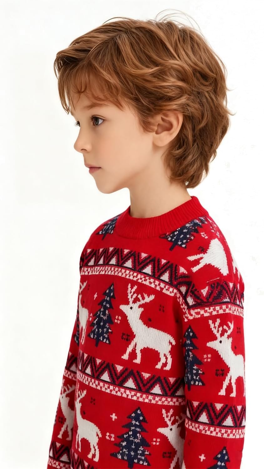 Boys Clothes Adorable Cartoon Holiday Xmas Woolen Warm Pullover Sweater