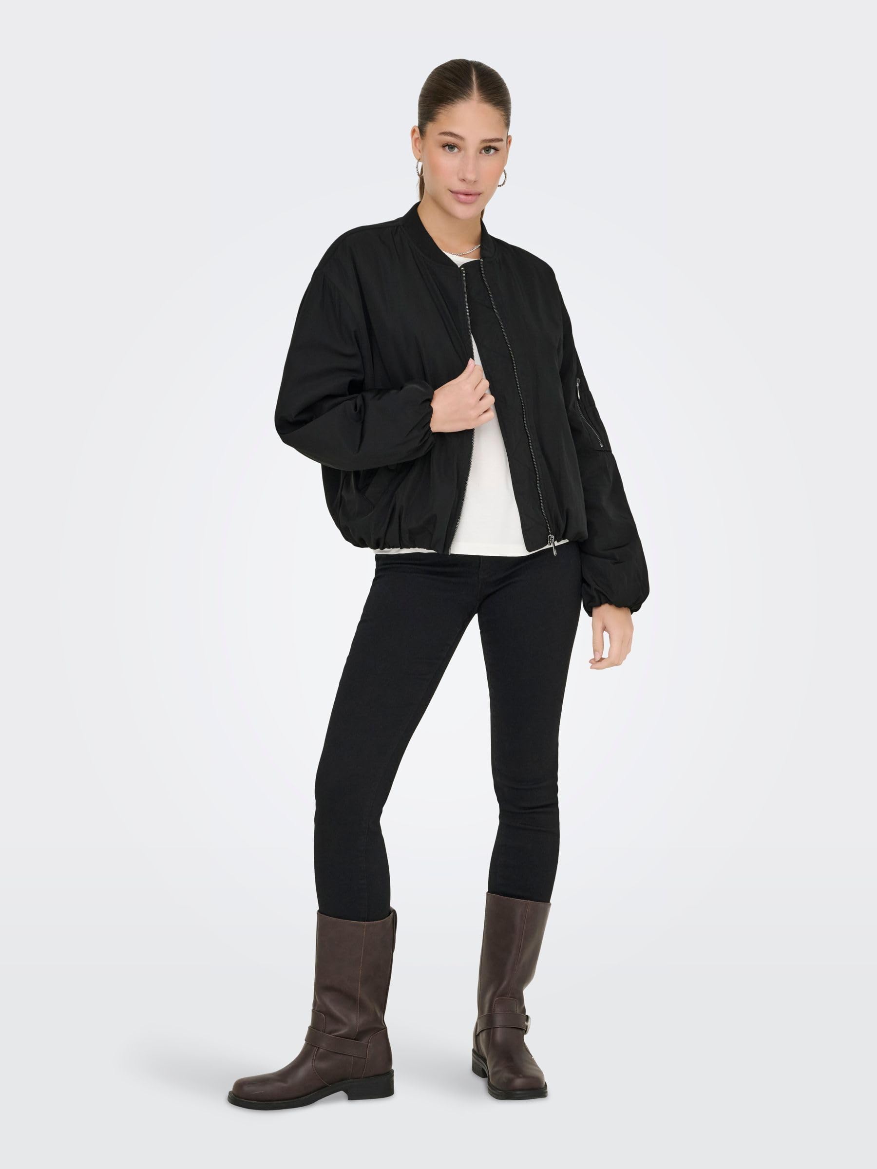 ONLY Onladel Life Oversized Bomber CC OTW, czarny, M