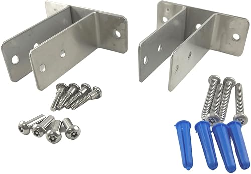 Harris Hardware 15448-B Paquete de pantalla de orinal de acero inoxidable estampado para panel de 1 pulgada, 2 dos soportes de oreja y sujetadores