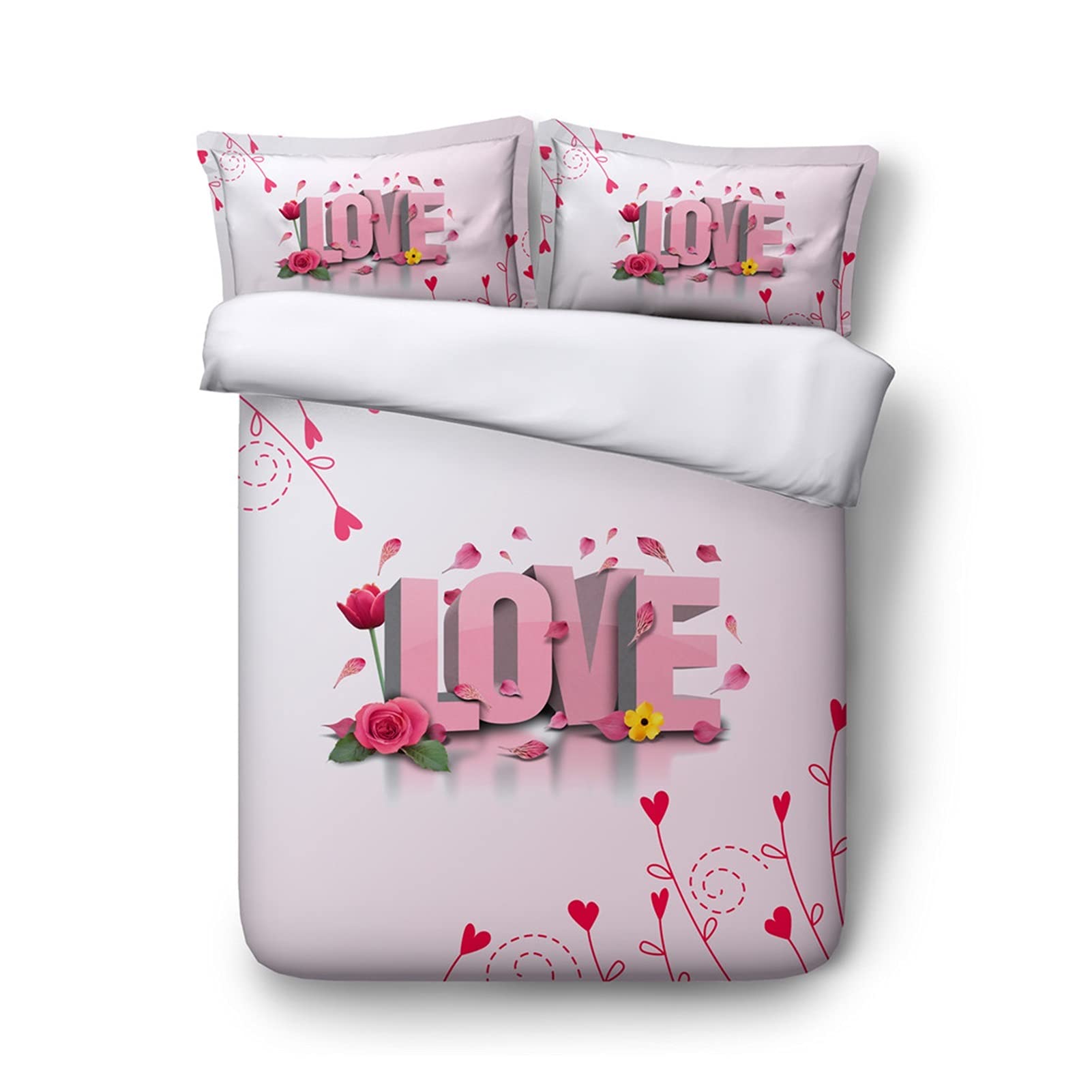 Linge de lit mariage hippie : ensemble housse de couette adulte et taies d'oreiller robustes