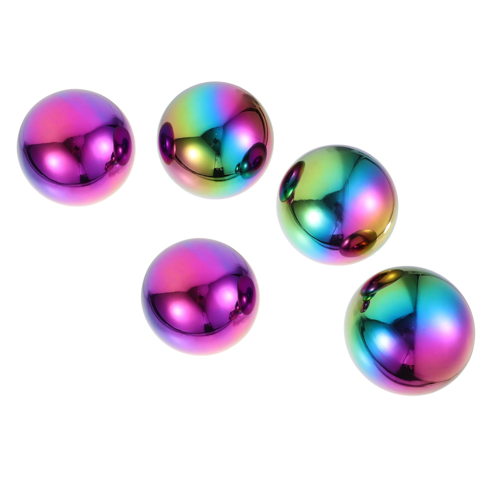 Sfera Riflettente Palla Decorativa Rotonda Lucidata da Giardino in Acciaio Inossidabile 5 Pezzi Effetto Specchio per Centrotavola