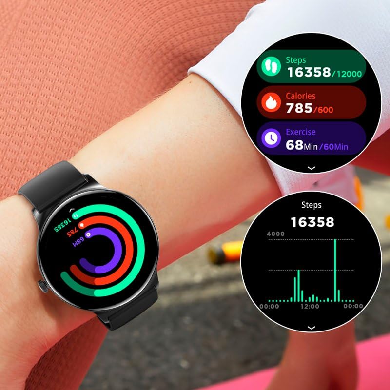 Cool Ultrathin Reloj Smartwatch (AMOLED Llamadas Salud Deporte) Rosa + 2 Correas
