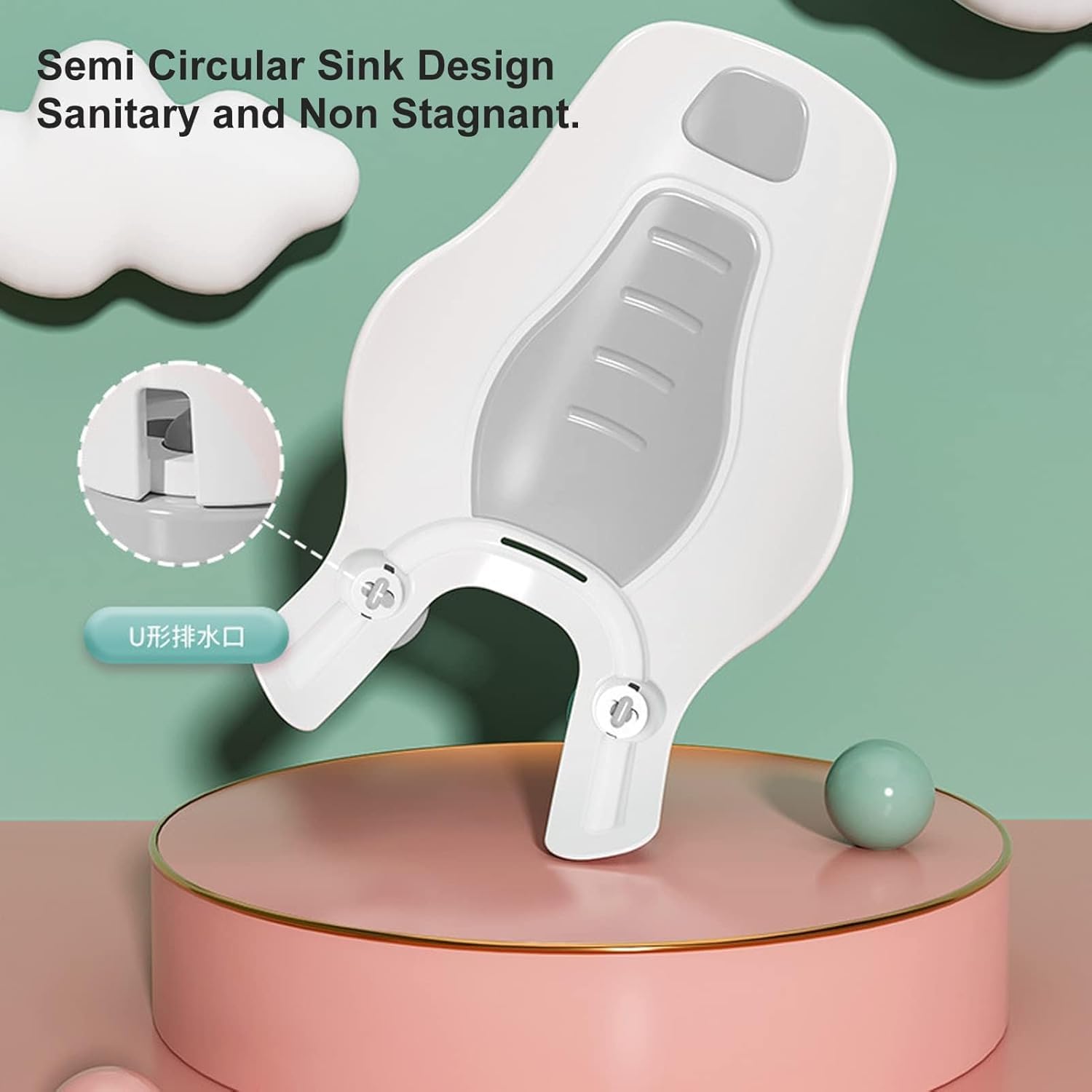 Clean Rinse Baby Bather, Clean Rinse Bather Folding Multifunction Portable Washing Infant Lying Bather for Boy Girl (Grey)