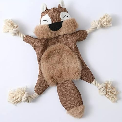 Kit 3 Brinquedos Sortidos Para Cães Pelúcia e corda Resistente Com Barulho Plástico (Raposa, Coala e