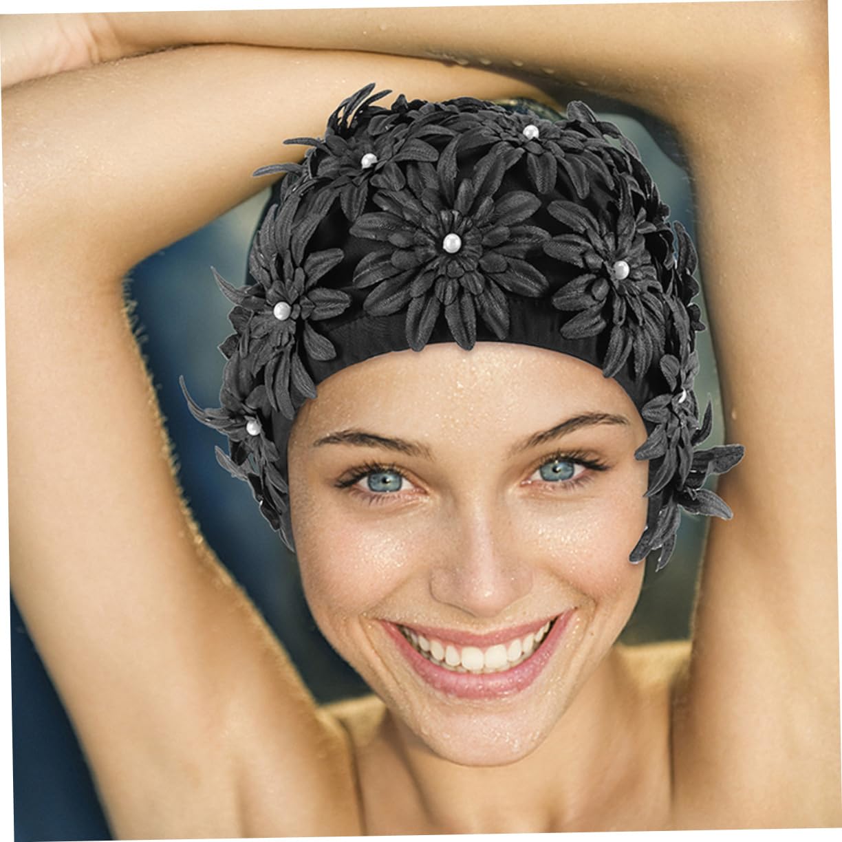 Toyvian Tapa De Natación De Flores Impermeable Piscina Gorras para Mujer Nadar Neopreno Adulto Largo Gorra De Natación Gorras De Natación Gorro De Baño Mujer Brocado