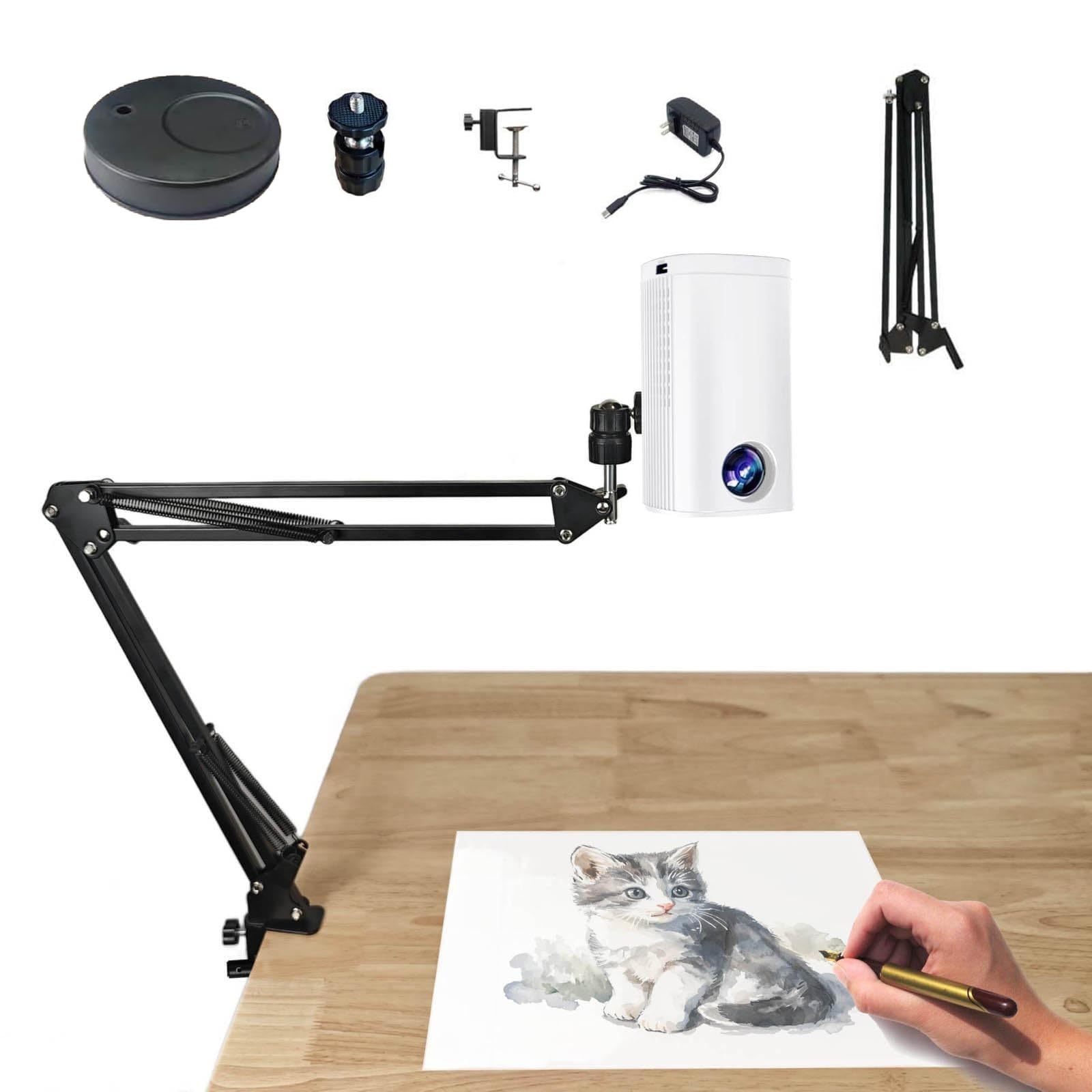 Kunstprojektorlampe, Kunstprojektorlampe zum Nachzeichnen, Smart Sketcher Projektor für Kinder und Erwachsene, Kabellose Bildschirmverbindung, Zeichentafel, DIY-Skizzenmaltisch,