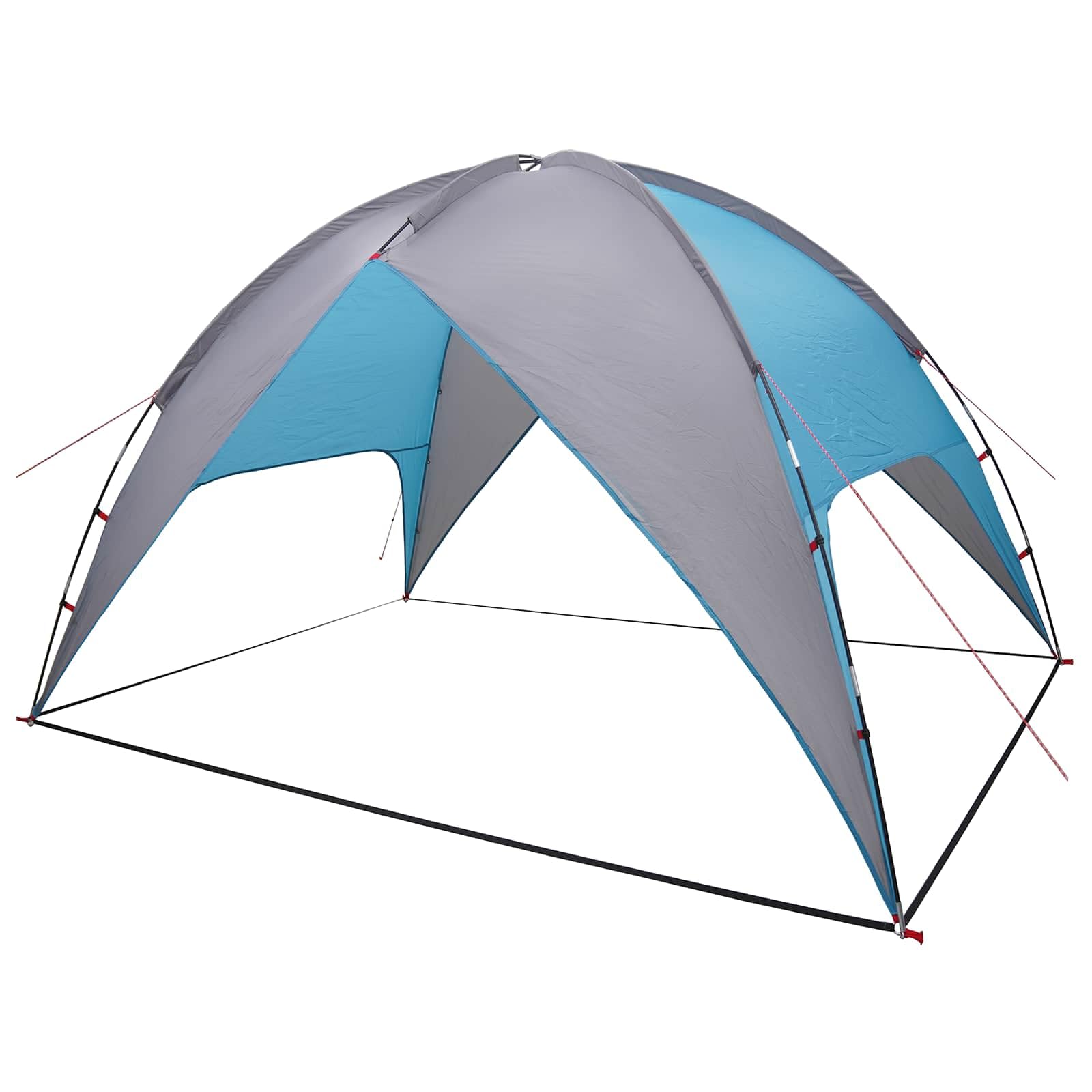 Tienda de campaña cúpula con cubierta impermeable azul 245 x 245 x 149 cm, poliéster 185T con revestimiento de poliuretano, con fibra de vidrio y barras de acero, para camping familia hasta 4