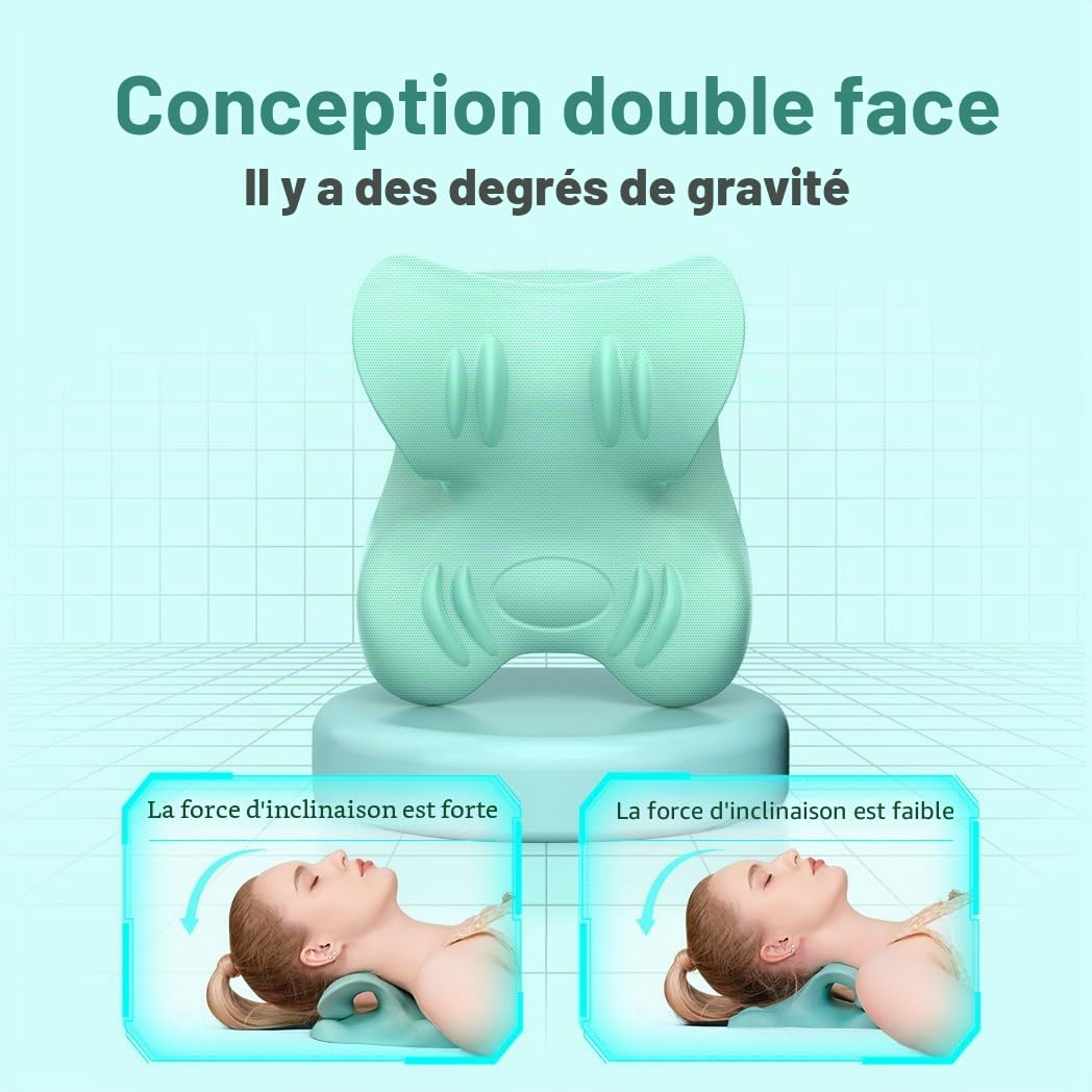 Auauraintt Relaxateur de cou et d'épaules,civière de cou,correction de la posture du cou,traction cervicale des épaules du cou,Dispositif de Traction Cervicale pour la relaxation du cou et des épaules