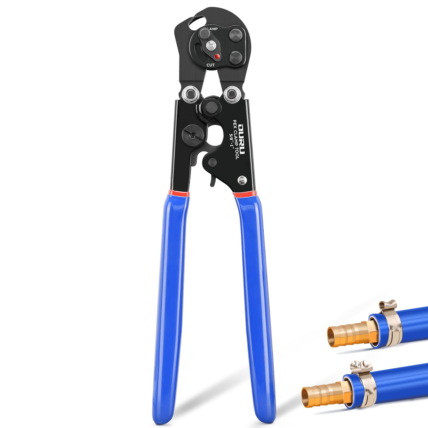 OURU 2 IN 1 Ratchet Pex Crimping Tool Pliers Cinch and Remove Combo Function Professional Pex Crimper Long Handle Pex Pinch Tool Pex Pipe Crimp Tool