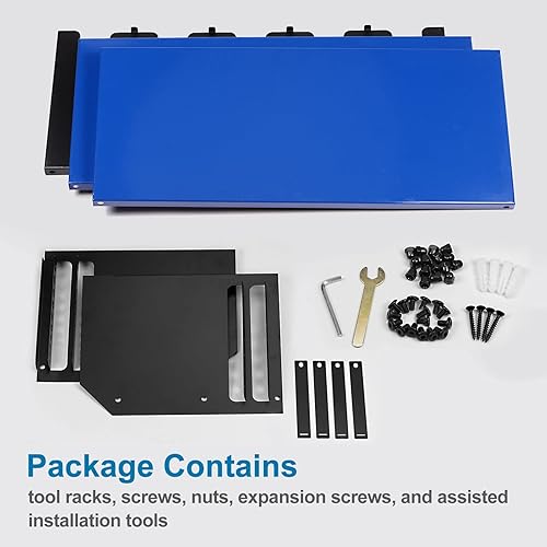 Miniatura 3 de Organizador de herramientas eléctricas de 3 capas, 5 estantes de almacenamiento de taladros, estilo de montaje en pared, estante de herramientas de