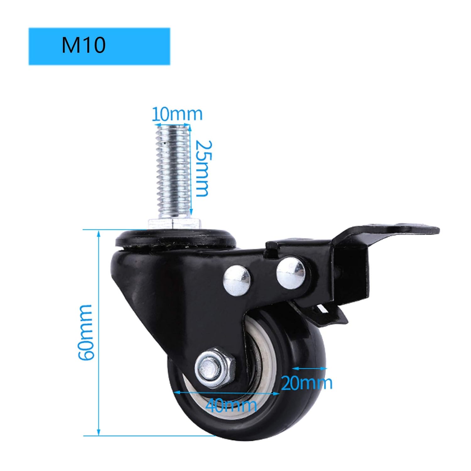キャスターホイール 4個 1.5インチ 回転キャスターホイール 家具用キャスター ポリウレタンキャスターホイール ねじ式ステムマウン