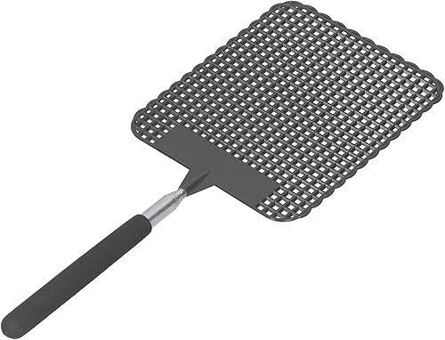 Miniatura 2 de Matamoscas telescópico, raqueta retráctil de plástico con varilla de acero inoxidable adecuada para oficina en casa (negro)