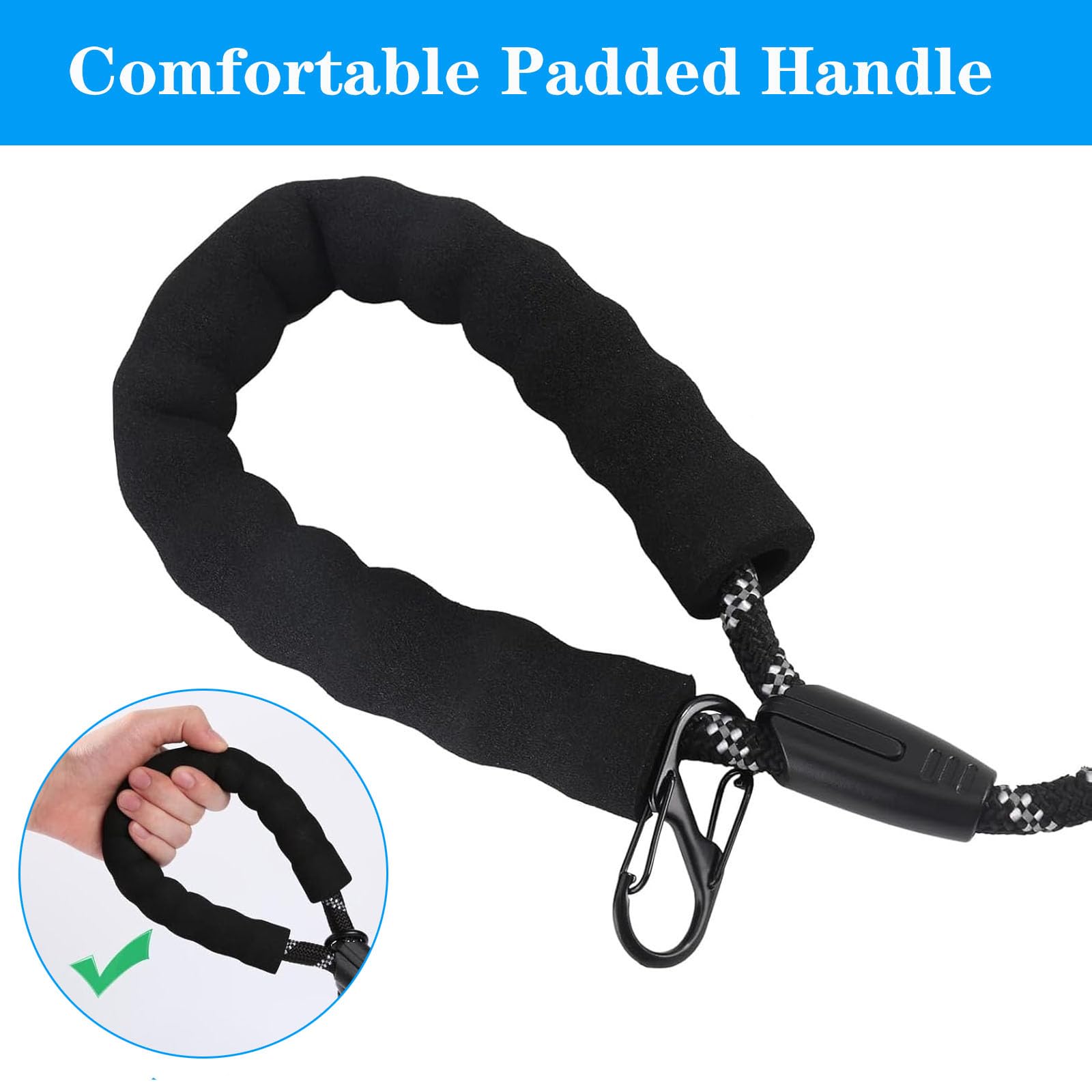 dog Training Leash with Carabiner and Padded Handle, Reflective Durable 10M-20M Long Return System for Small Medium, and Large Dogs - Image 3