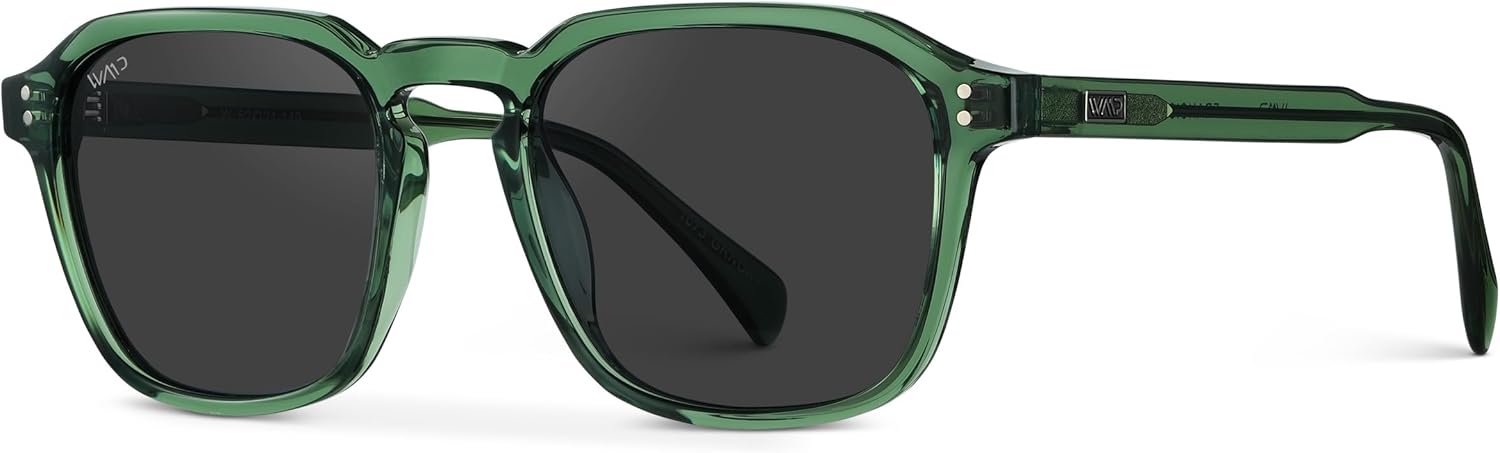 WearMe Pro Men's Polarized Square Sunglasses - Wide Fit Retro Style, UV400 Protection, Acetate Frame - Image 8