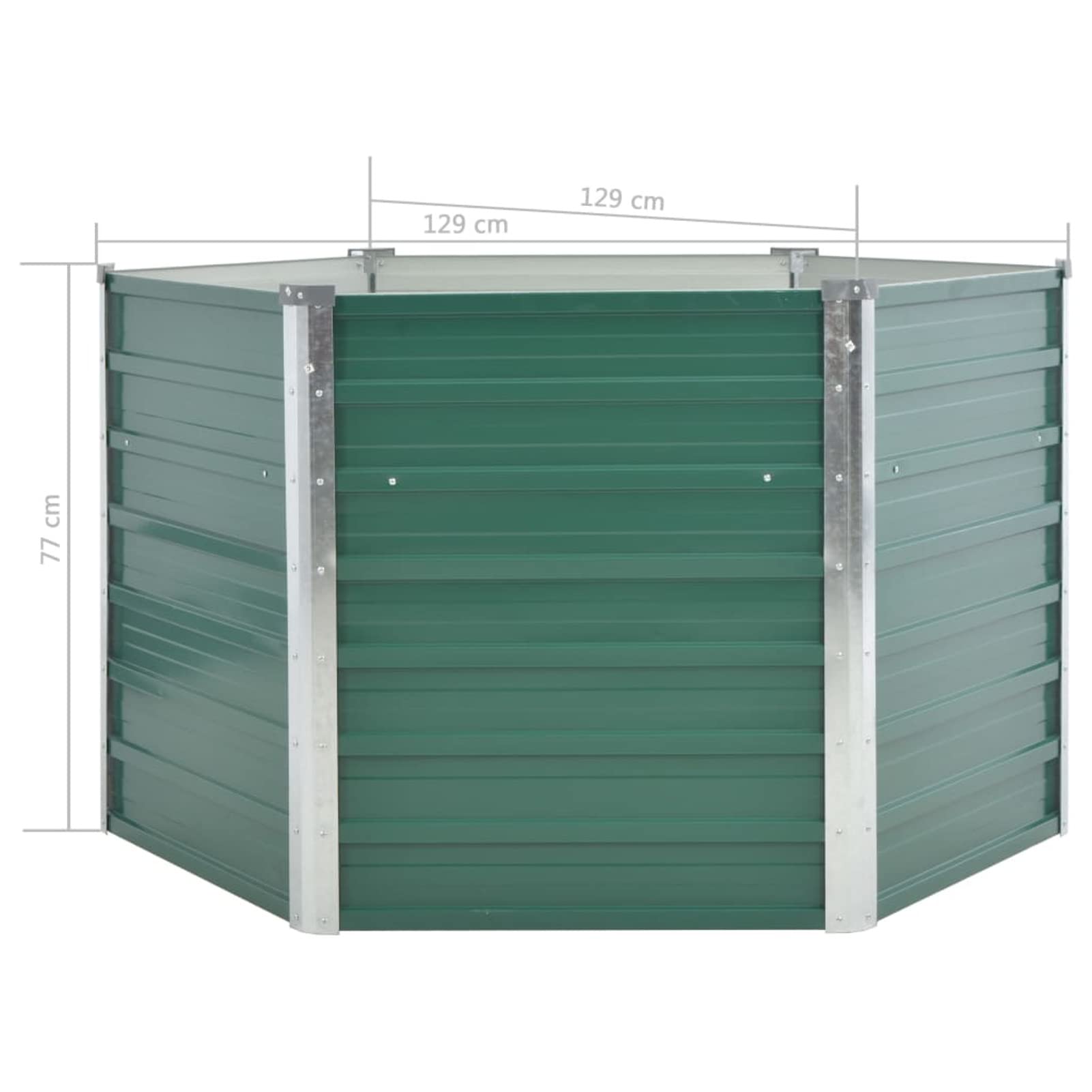 Arriate, Mesa De Cultivo, Huerto Domestico, Cultivo De Plantas Aromaticas, Arriate De Jardín, de jardín de Acero galvanizado Verde 129x129x77 cm