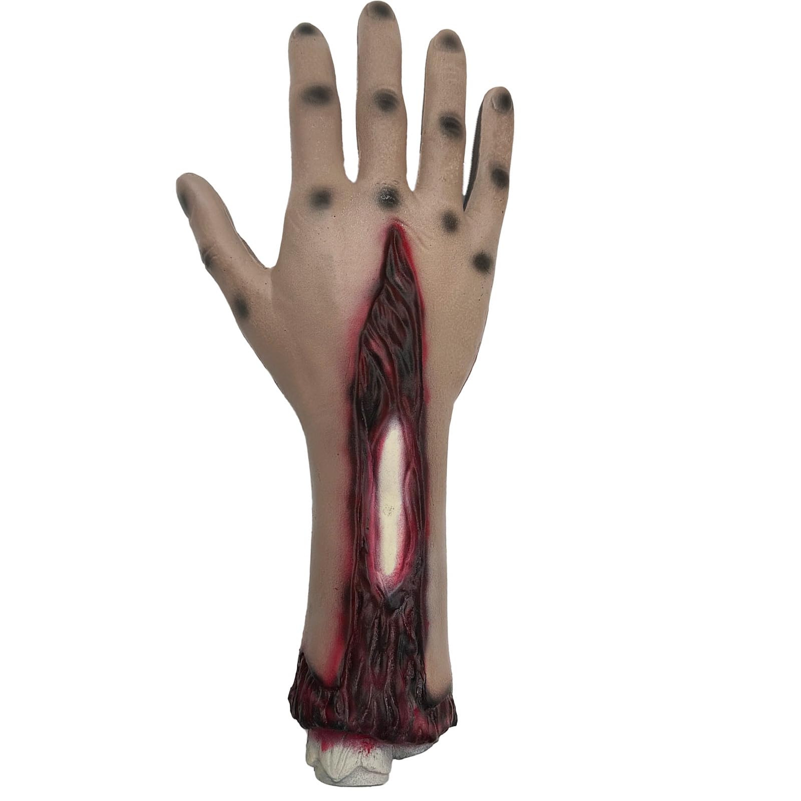 Elnwnnkc Realistic Latex Foam Severed Hand Shaped Halloween Horror Props for Party Decorations and Haunting House Setup Faux Blood Severed Hand
