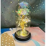 Demanca バラ 造花 Lechin 24Kゴールドローズ 枯れない花 金メッキローズ LEDライト付き電池式 薔薇 花束 プレゼントバレンタインデー 母の日 誕生日 結婚記念日 クリスマス 新年 お祝いに適用 彼女への贈り物プレゼントクリスマスプレゼントお正月プレゼントです (F)