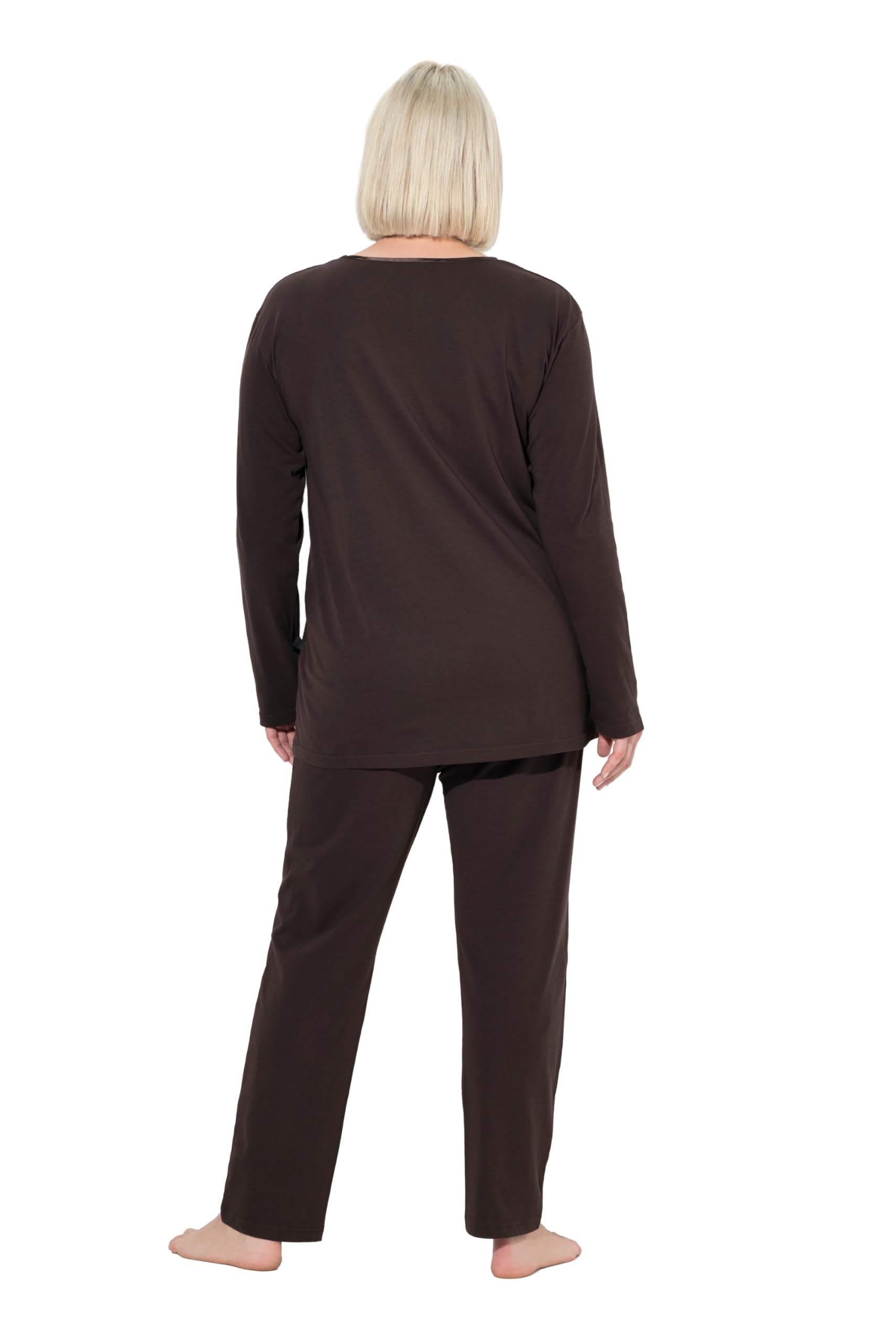 gs1 data protected company 4069787000005 Pyjama, Satin Pocket Pigiama, Nero, 54-56 Donna