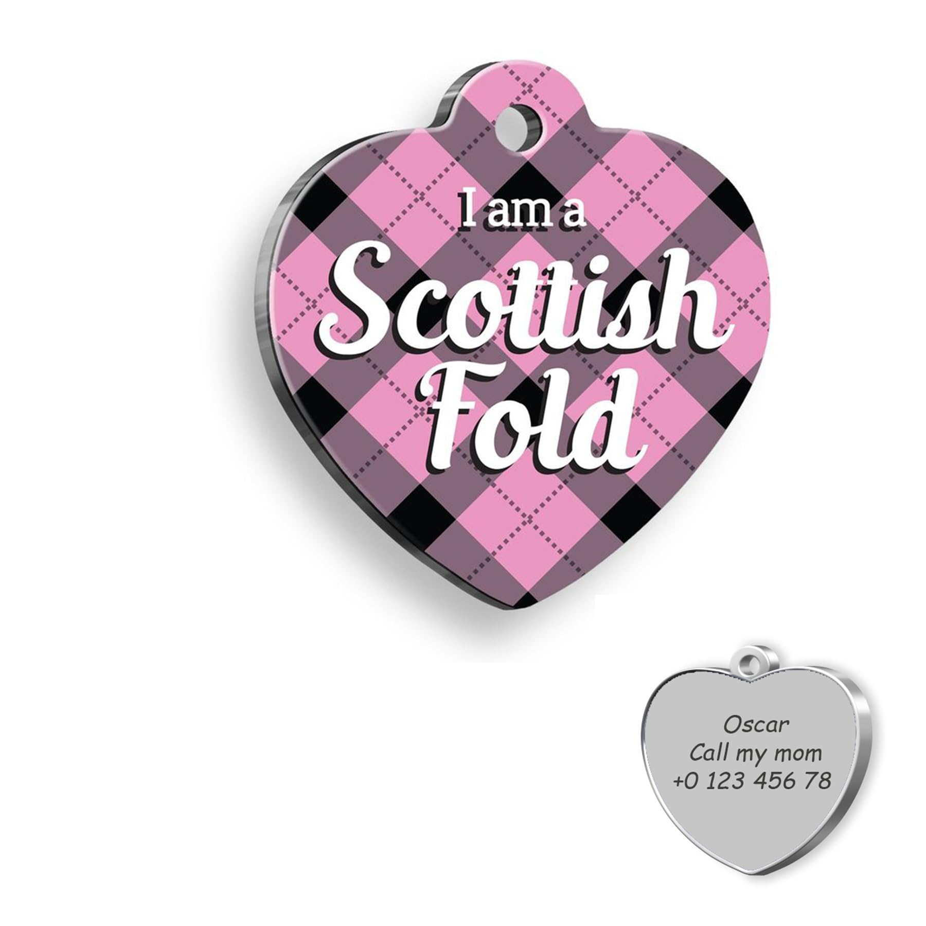 I am Scottish Fold Personalized Cat Tag - Custom Name Tag - ID Tag for Cat - Customized Cat Tags - Cat Name id Tag - Cat Name Tag - Engraved Cat Tag