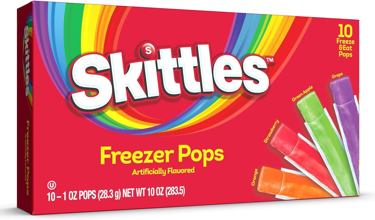 Skittles Freezer Pops, Artificially Flavored, 10 Count, 283.5g, Strawberry, Green Apple, Grape, Orange, (Product Of USA) From DECADENT-image-44
