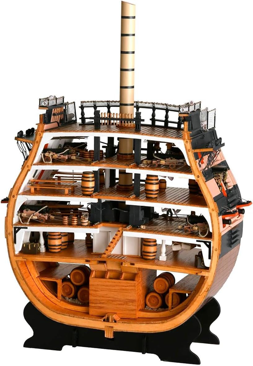 Artesanía Latina - Holzmodellschiff – Englisches Linienschiff, Abschnitt HMS Victory Trafalgar 1805 - Modell 20500, Maßtab 1:72 - Modelle zu Bauen - Anfängerniveau