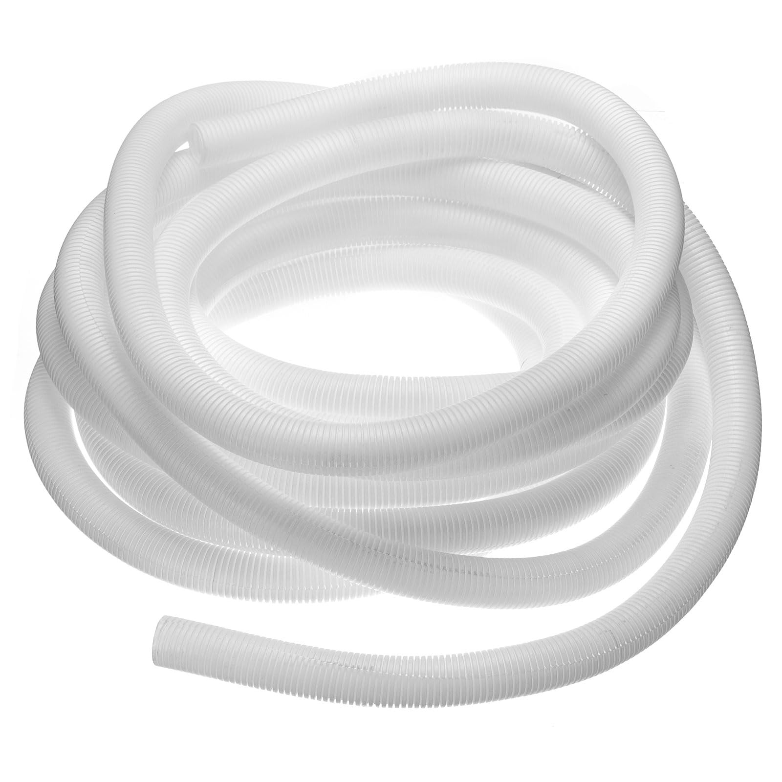 sourcing map 7/8 Inch x 33 Ft Split Wire Loom Tubing, Guard Convoluted Flex, Protective Split Cable Conduit, Flexible Wire Protector Tubing, Electrical Cord Cover, White