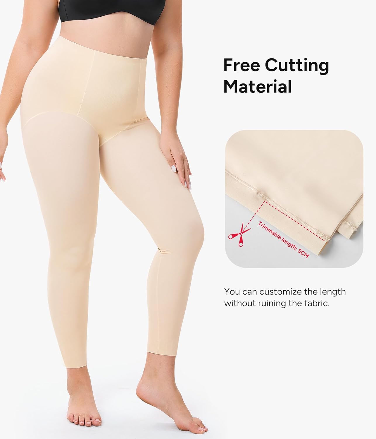 Nebility Seamless Shapewear for Women Tummy Control Butt Lifting Shapewear Thigh Slimmer Light Shaping Footless Tights - Image 4