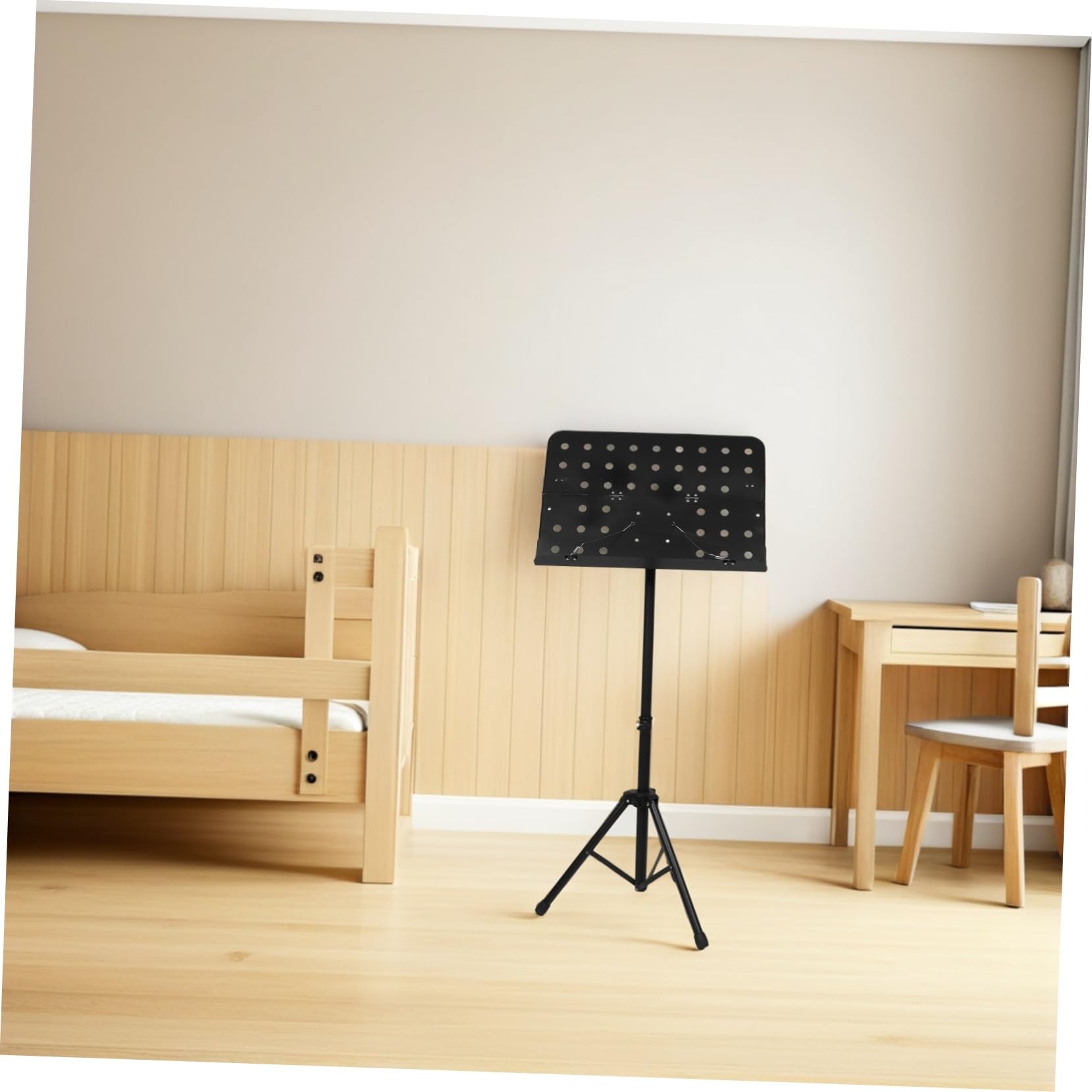 Schwarzer Klappbarer Notenständer Höhenverstellbar für Klavier und Gitarre | Kunststoff und Eisen, Tragbar für Bühne und Reise, Stabiler Halt, Elegantes Design