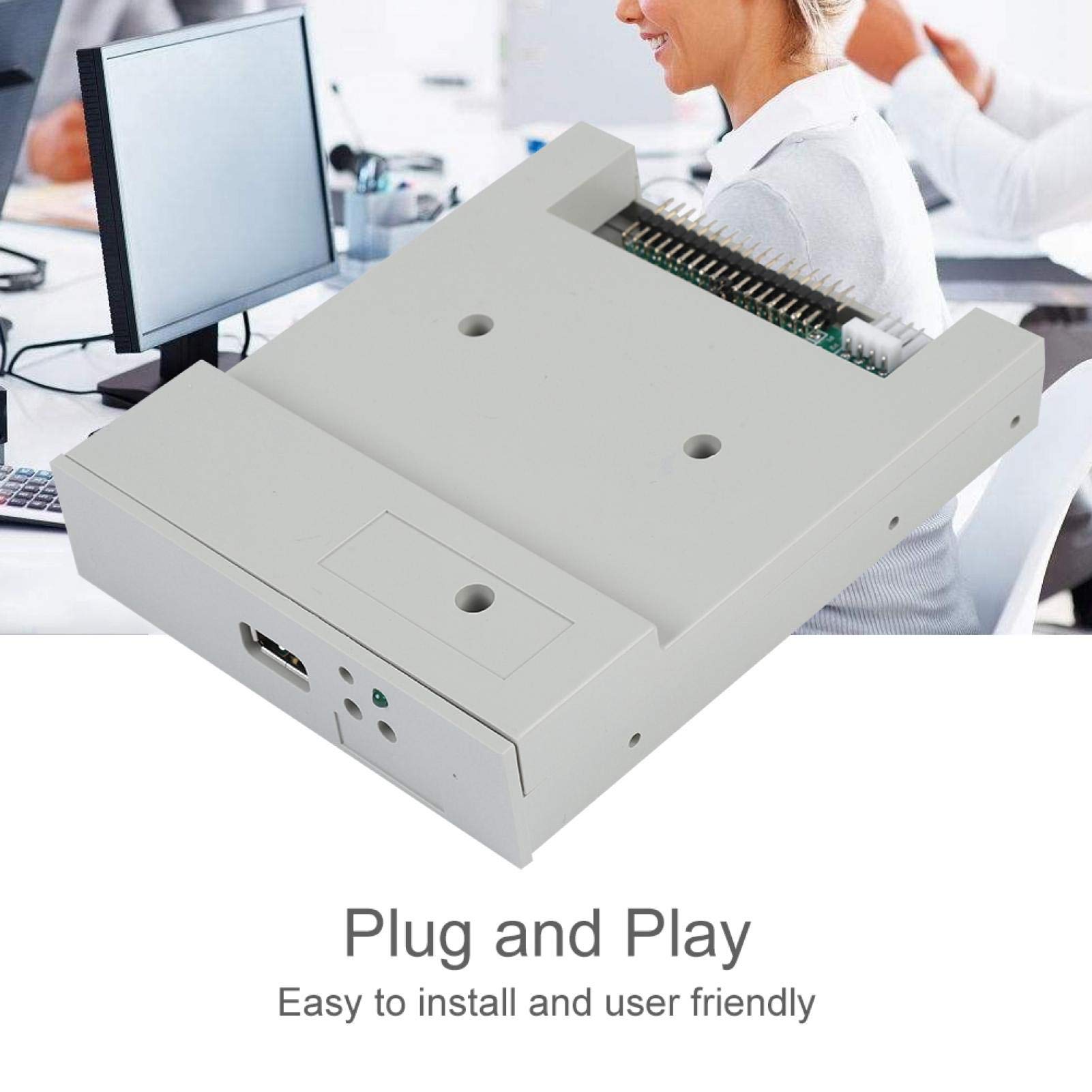 PUSOKEI SFR1M44-U Emulator 3,5-Zoll-USB-SSD-Diskettenlaufwerk mit 1,44 MB - Plug-and-Play-Schnittstelle für 34-poliges Diskettenlaufwerk / 5-V-Gleichstromnetzteil