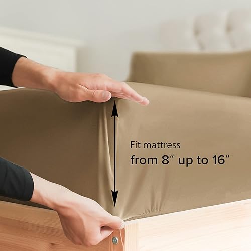 Miniatura 3 de Sábanas de tamaño King  Sábanas refrescantes y transpirables  60% poliéster, 40% rayón derivado del juego de sábanas de bambú, 300 hilos para que