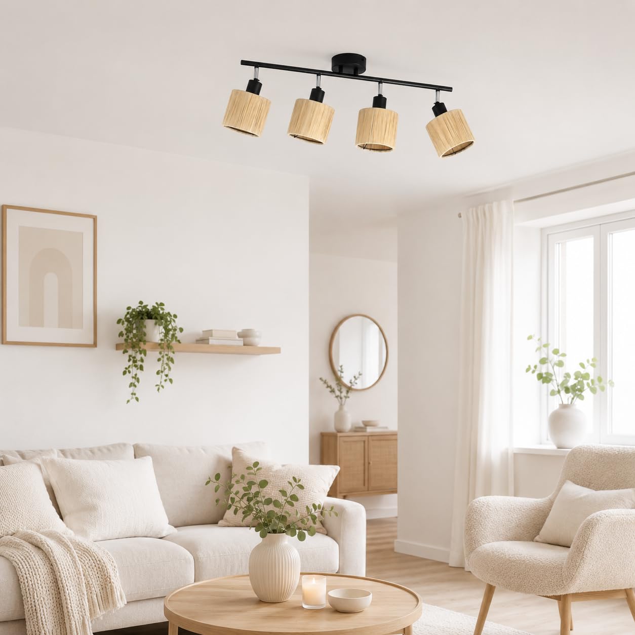 Deckenstrahler 4-flammig Boho Deckenleuchte mit