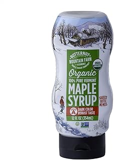 Butternut Mountain Farm 100% Pure Organic Maple Syrup From Vermont, Grade A (Prev. Grade B), Dark Color, Robust Taste, All...