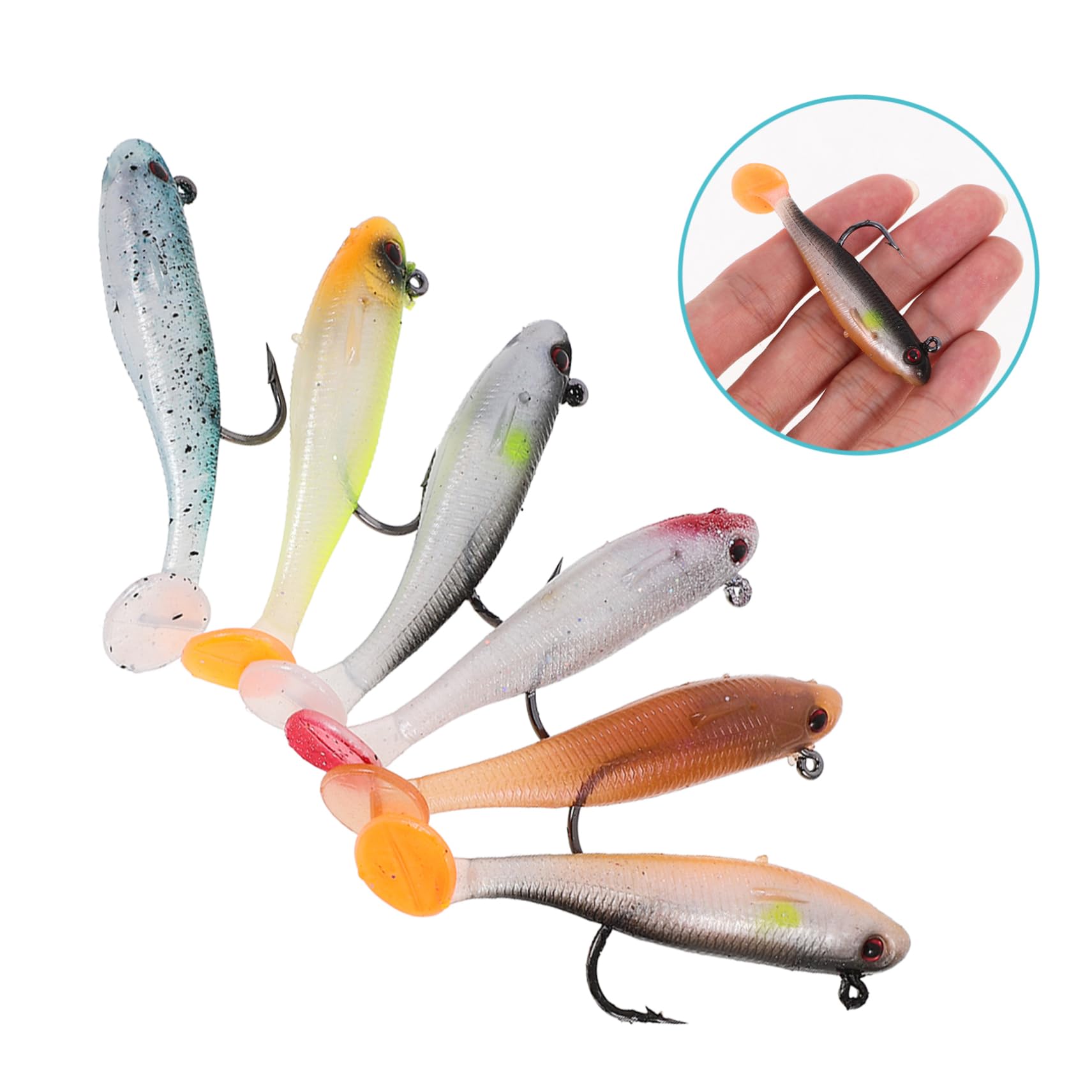 BESPORTBLE Esca per La Pesca della Spigola Esche Morbide per Aragoste Esca da Pesca Colorata Esche per La Pesca alla Trota Esca di Simulazione 3D Imitazioni di Esche da Pesca Addominali