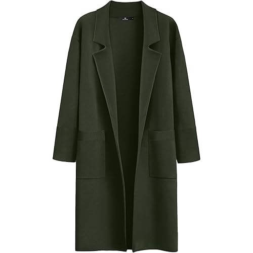 LILLUSORY Women's Long Dressy Cardigan Sweaters Fall Oversized Cozy Jacket Outfits 2025 Date Night Winter Trench Coats