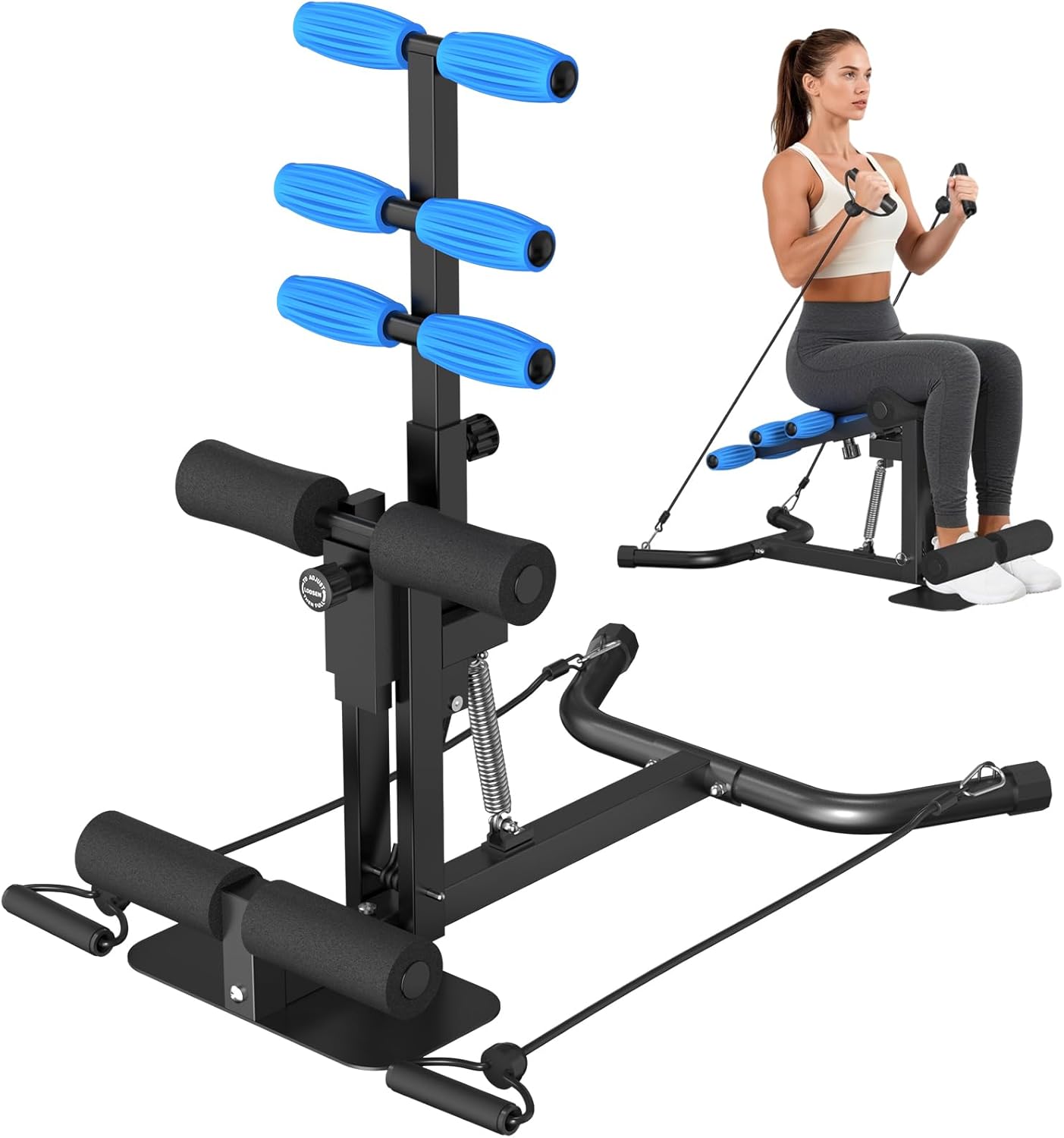 DERACY Squat Machine, Adjustable Leg Workout Equipment, Deep Squat Machine for Women Men, Glutes Exercise Machine for Home Gym