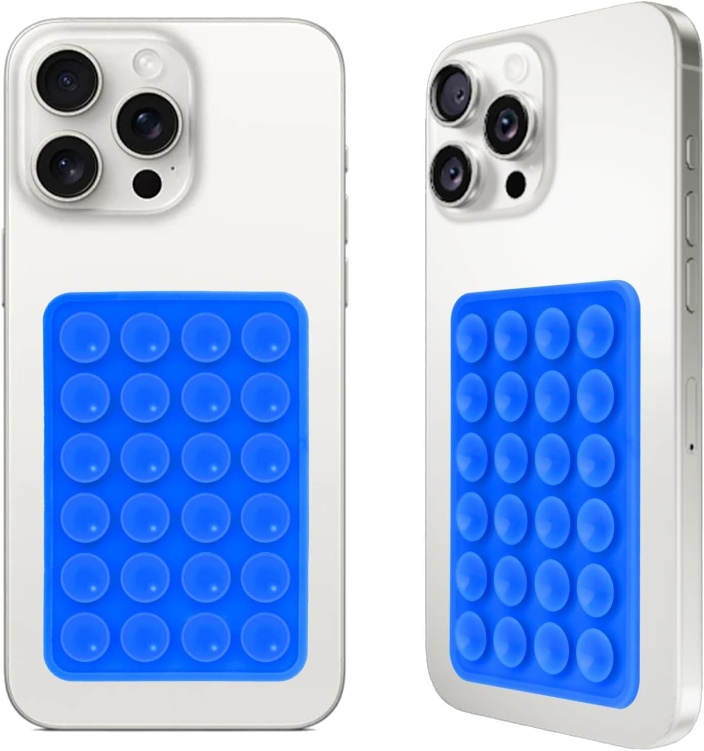 Suction Phone Case Sticker Grip Silicone Holder Mount for Hands-Free Mobile Accessory Holder Grip, Video Phone Accessory Compatible Mirror, Shower (Blue)-image-2